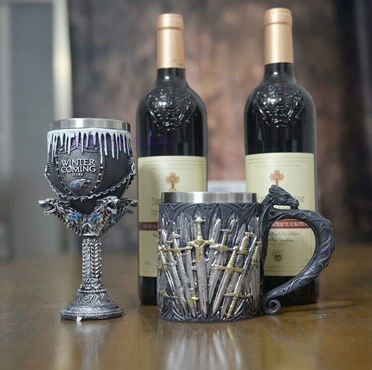 Creative Stainless Steel Mark Water Coffee Tall Cup Ice And Fire Game Cup Bottle