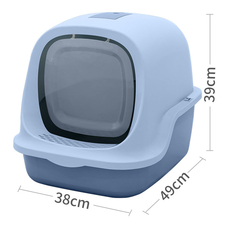 Large Cat Litter Box Send Shovel Toilet Fully Enclosed Frosted Baffle Pet Bedpan