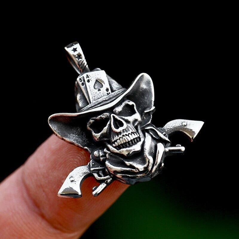 Cool Retro Punk Owl Dragon Mythical Angel Skull wing Titanium Steel Necklace