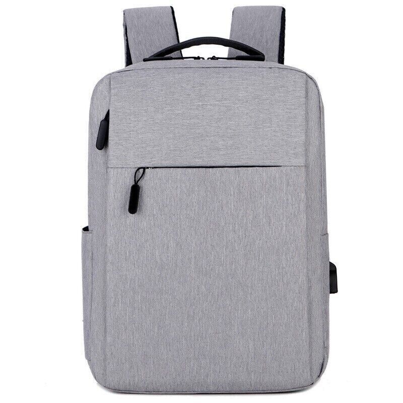 Unisex Waterproof Canvas Backpack USB Schoolbag Travel Laptop Business Bag