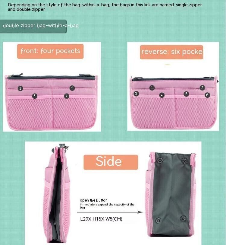 Thickened Multi-function Large Capacity Makeup Bag Toiletry Double Zipper Bag