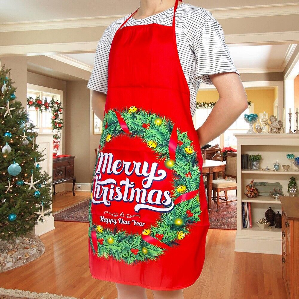 Christmas Festive Decorations Fabric Printed Snowman Xmas Apron Party Ambiance