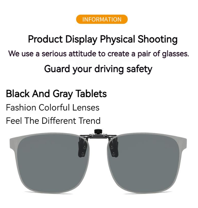 Unisex Fashion Polarized Flip-up Clip-on Lenses For Myopic Glasses Multicolour