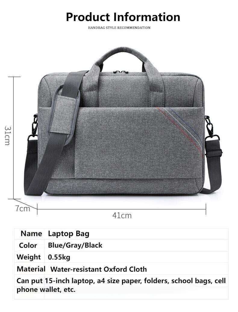 Unisex Lightweigh Large Capacity Oxford Cloth Shoulder Computer Bag Briefcase