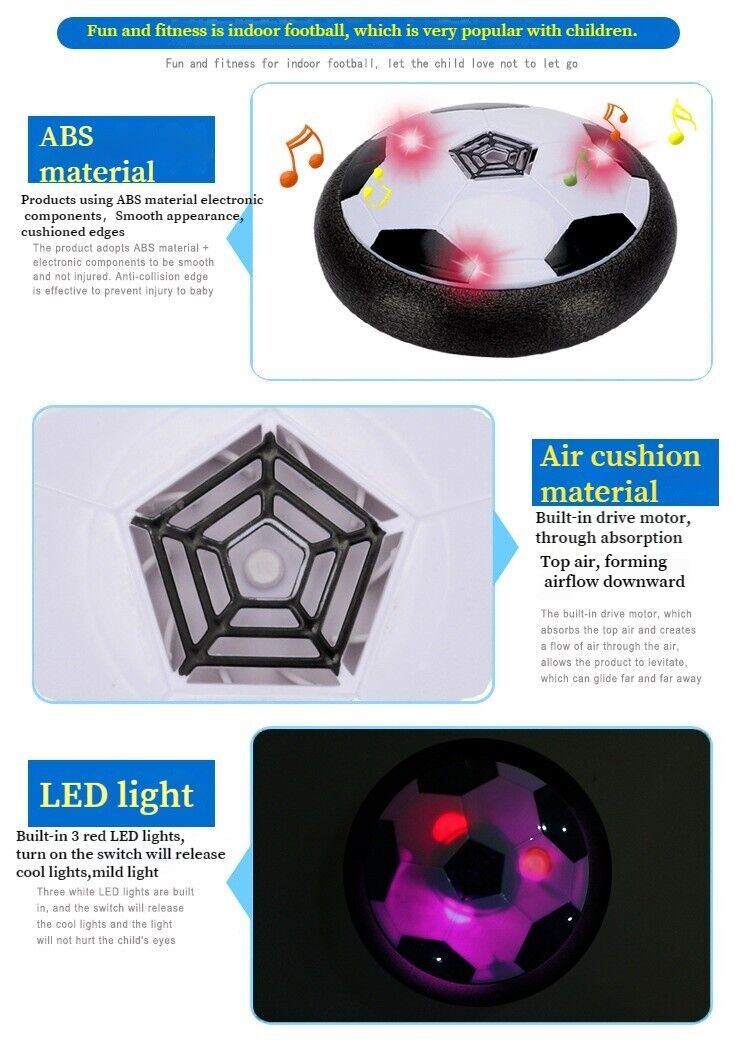 Children's Electric Toys Air Cushion Levitation Led Lights Soccer Ball Indoor