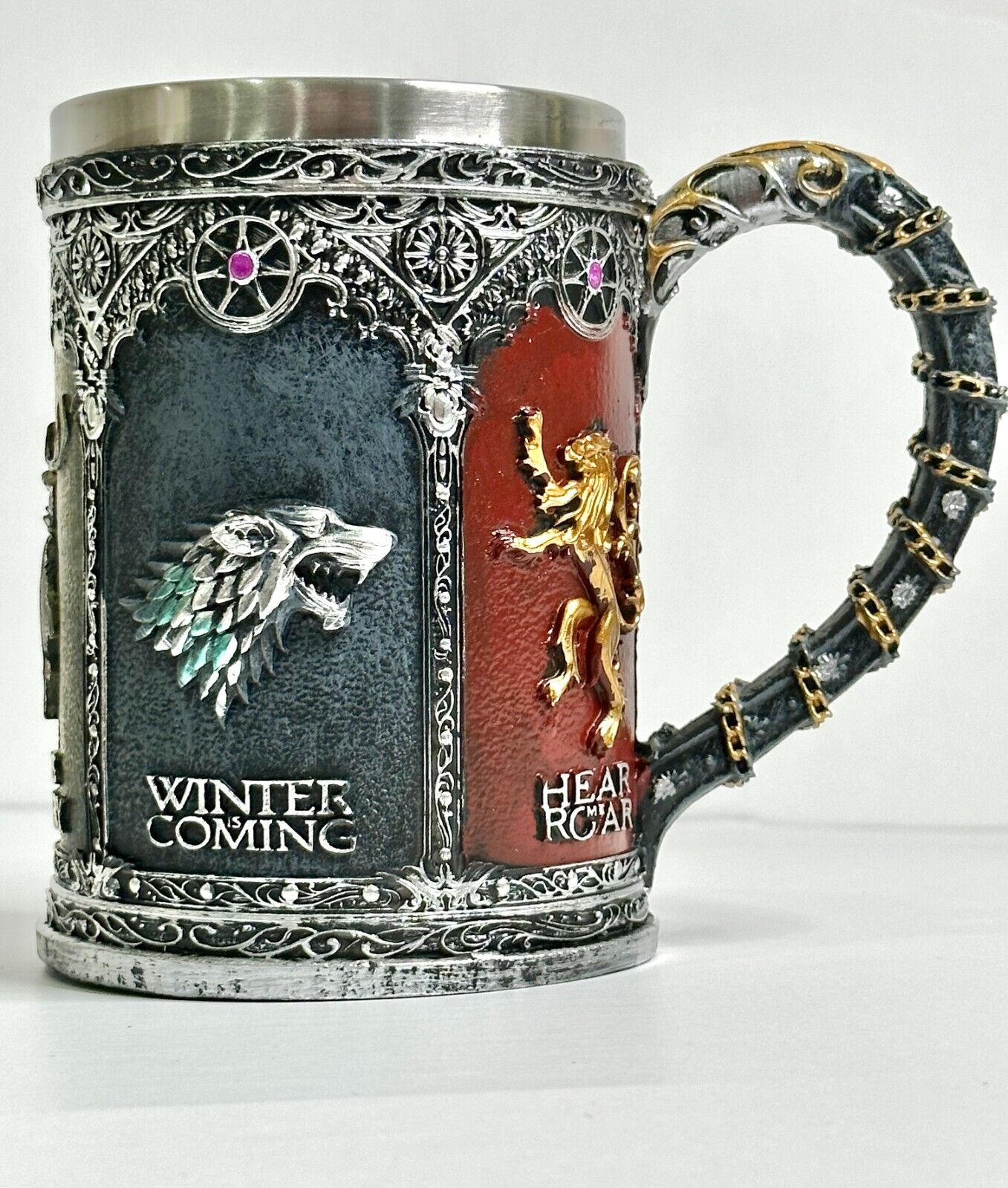 Creative Stainless Steel Mark Water Coffee Tall Cup Ice And Fire Game Cup Bottle