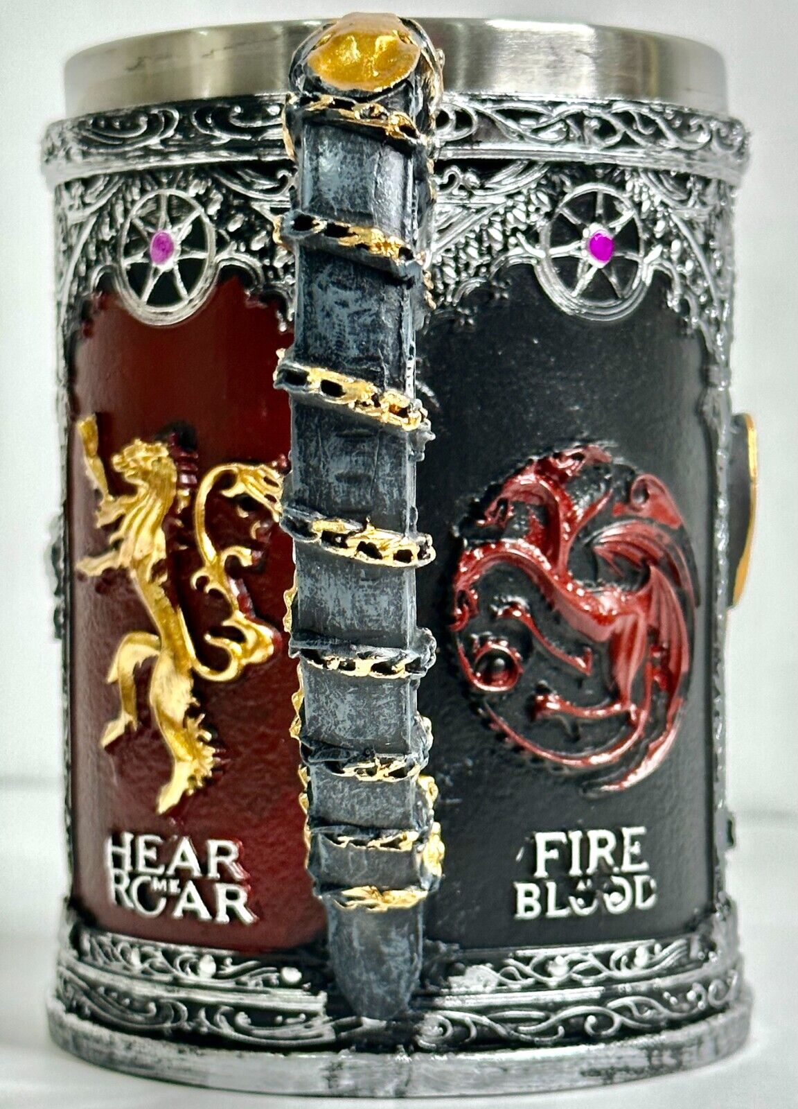 Creative Stainless Steel Mark Water Coffee Tall Cup Ice And Fire Game Cup Bottle