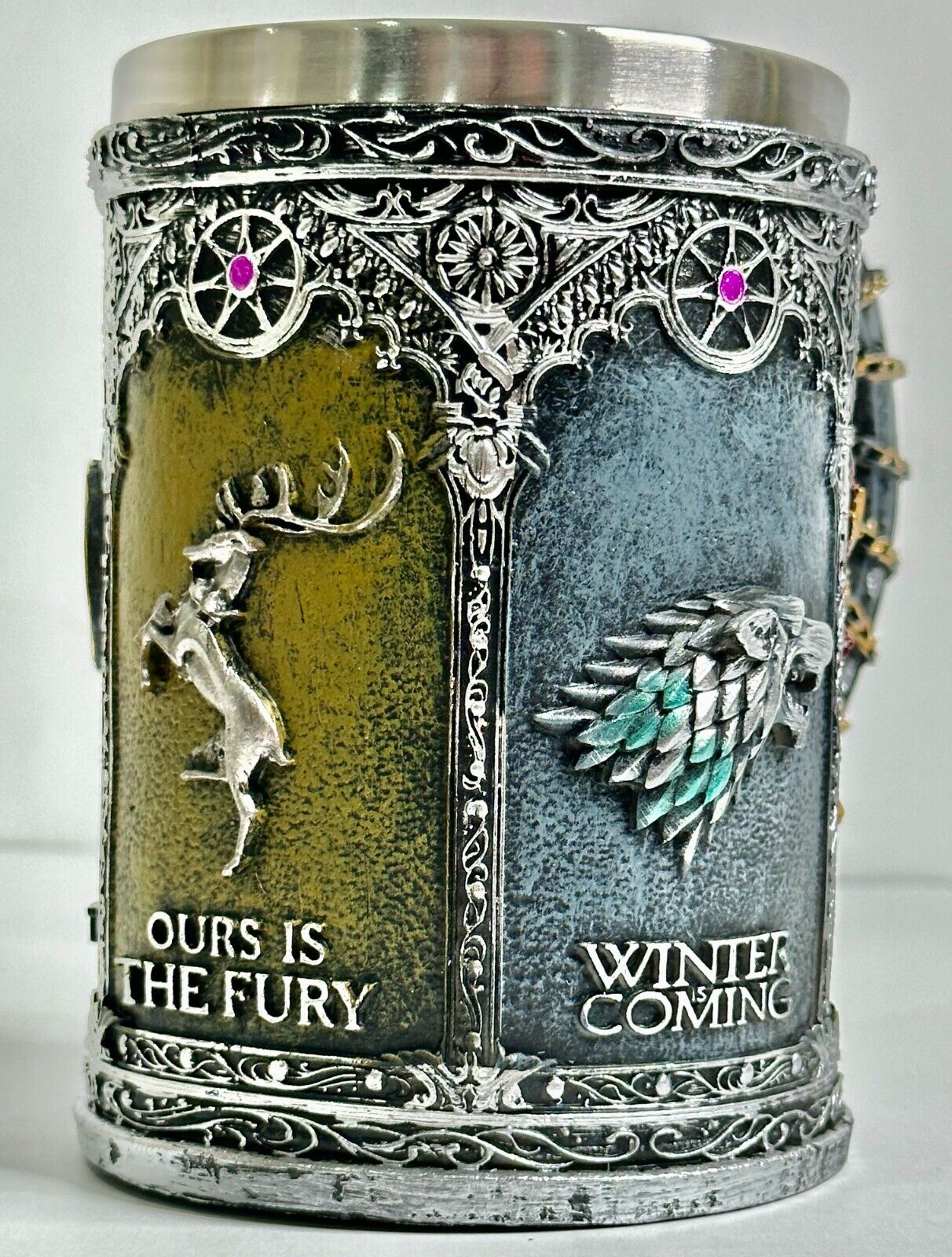 Creative Stainless Steel Mark Water Coffee Tall Cup Ice And Fire Game Cup Bottle