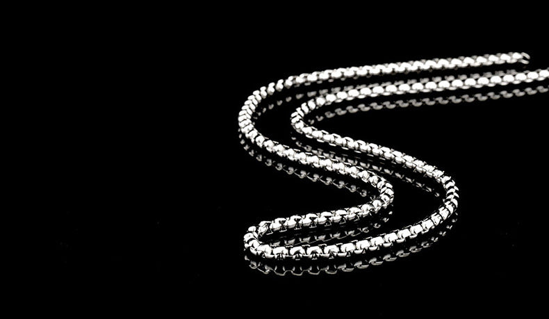 Basic Punk Stainless Steel Single Link Square Rolo Chain Necklace for Men Women