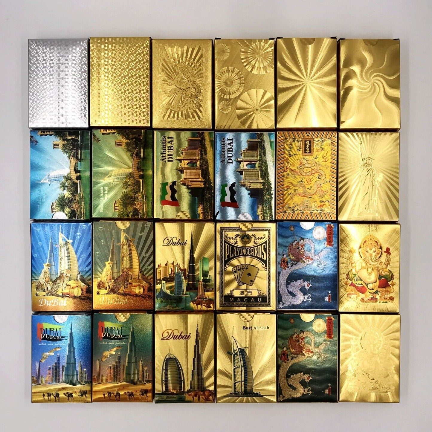 Waterproof PVC Poker Playing Cards Set Games Deck Pokers Gold Plated Magic Tool
