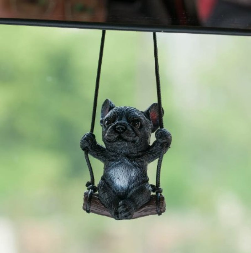 Rearview Mirror Decoration Bulldog Car Pendant Resin Car Interior Accessories