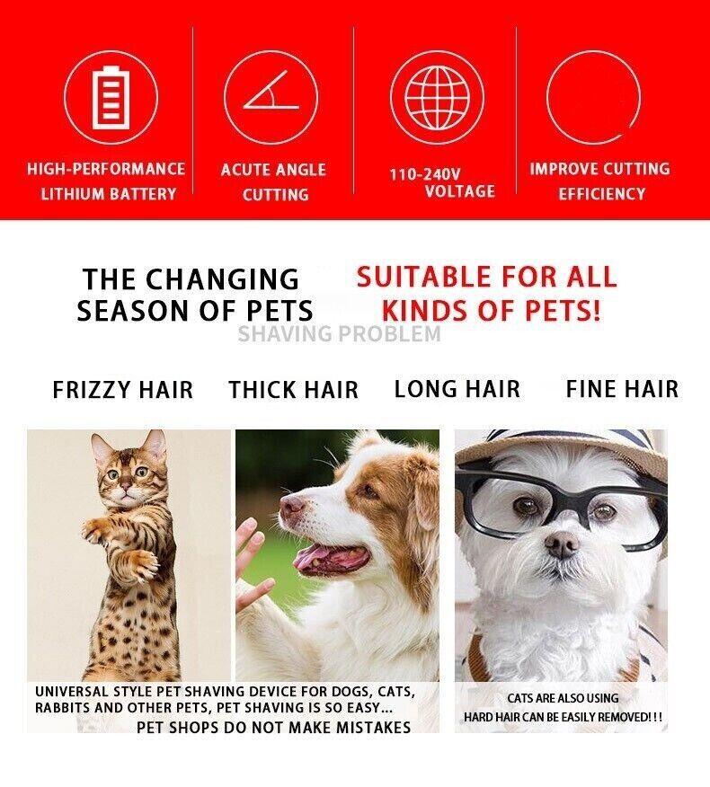 Pet Electric Clipper Pusher Hair Shave Claw Care Tool Nail Groom Grinder Dog Cat