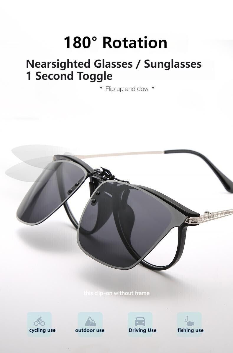 Unisex Polarized Comfortable Driving Fishing Fashion Day Night Sunglasses Clip