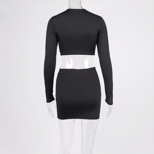 Sexy Women Milk Fiber Hollow Package Hip Skirt Fashion Short Skirt Set Of Two