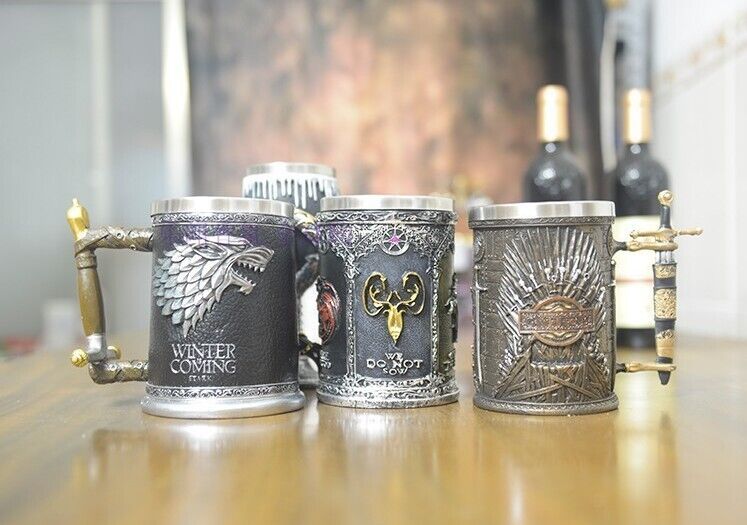 Creative Stainless Steel Mark Water Coffee Tall Cup Ice And Fire Game Cup Bottle