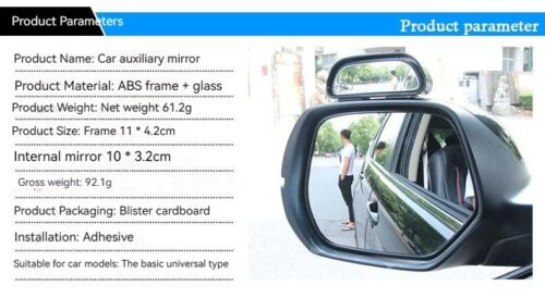 Car Automotive Vision Assist HD Rearview Mirror Instructor's Assist Mirror Glass