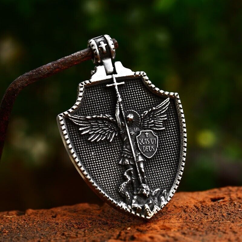 Cool Retro Punk Owl Dragon Mythical Angel Skull wing Titanium Steel Necklace