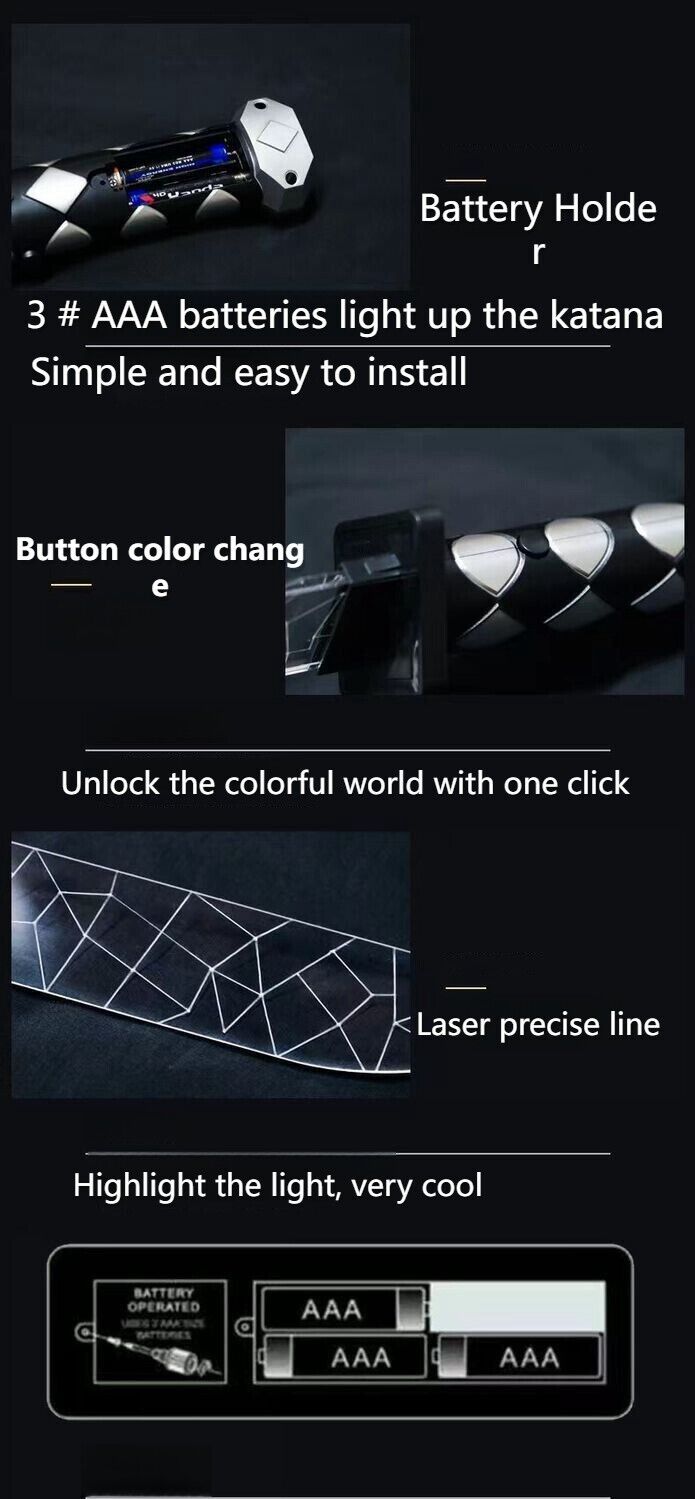 Rechargeable Colorful Samurai Sword Toy Light Up Sword Christmas Gift for Boys