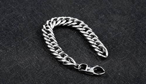 Retro Punk Biker Nordic Viking snake bone shape titanium steel bracelet Bangle