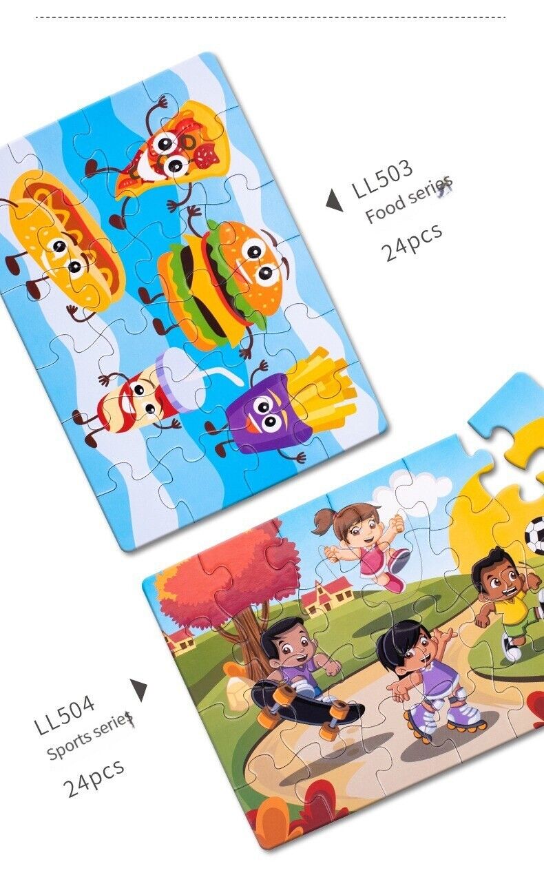 24PCS Puzzle Stickers Animal Picture Frame Painting Mini Challenge Toys Gifts