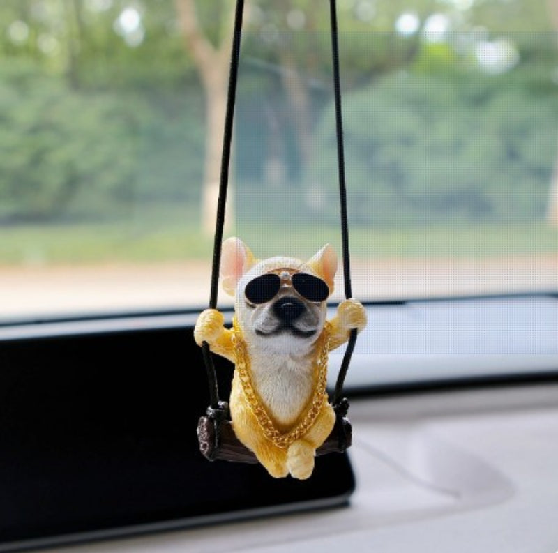 Rearview Mirror Decoration Bulldog Car Pendant Resin Car Interior Accessories