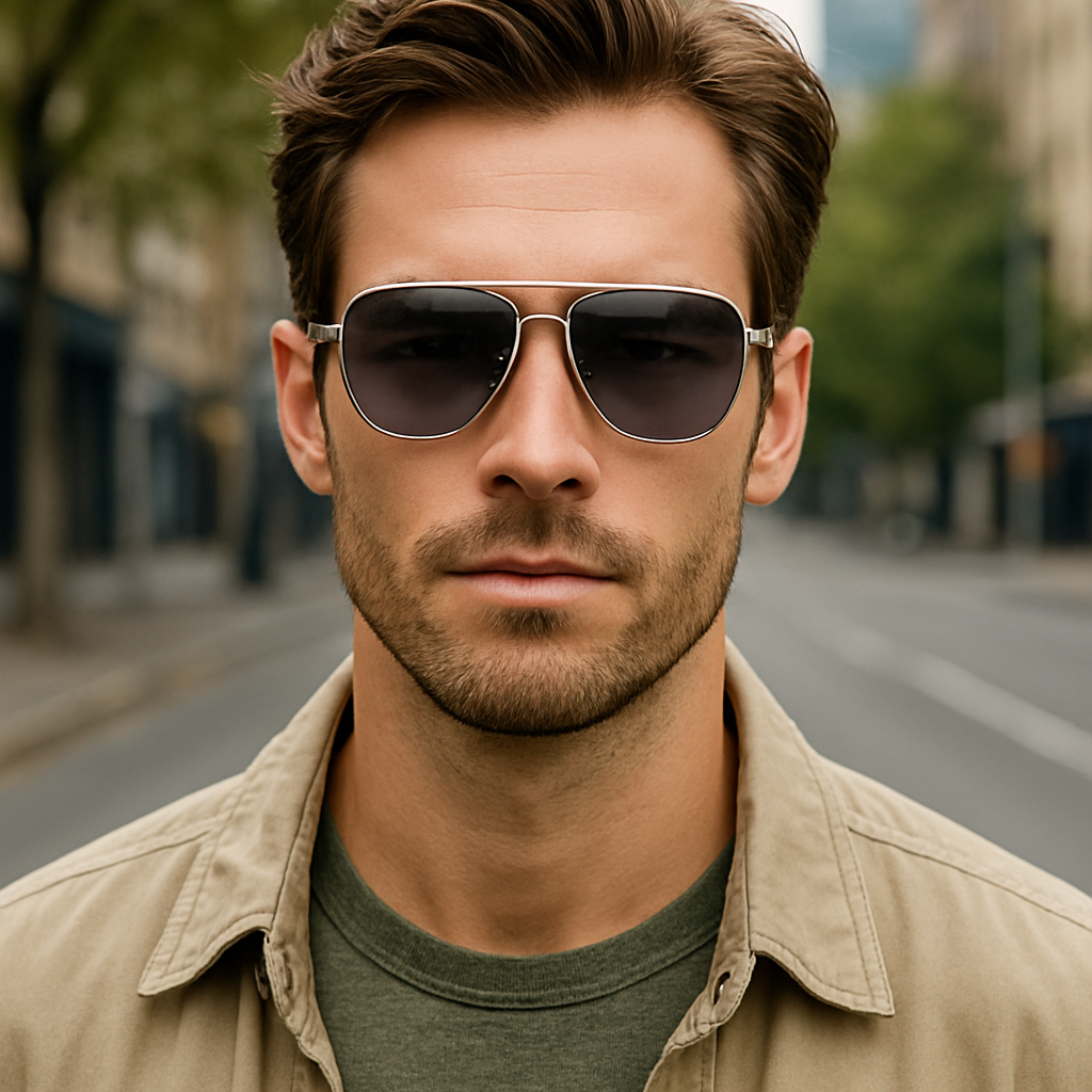 Men Polarized Aviator Sunglasses Lightweight UV400 Anti Glare Double Beam Design # JS8509