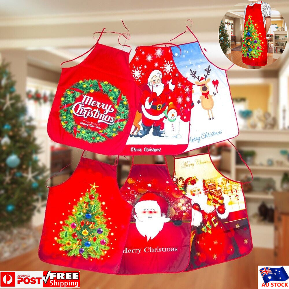Christmas Festive Decorations Fabric Printed Snowman Xmas Apron Party Ambiance
