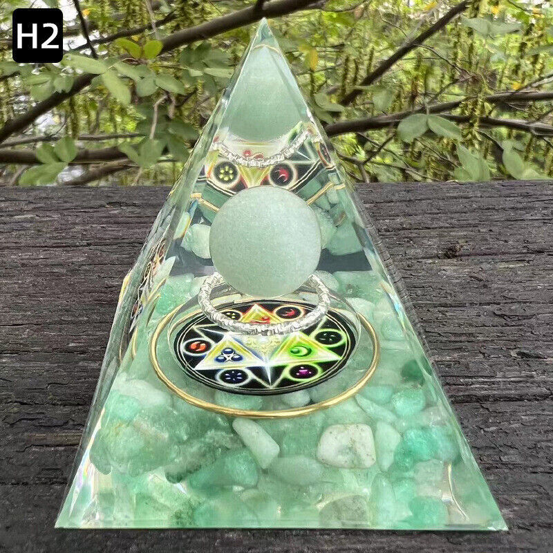Crystal Stone Ornaments Pyramid Energy Healing Large Chakra Orgonite Decor Gifts