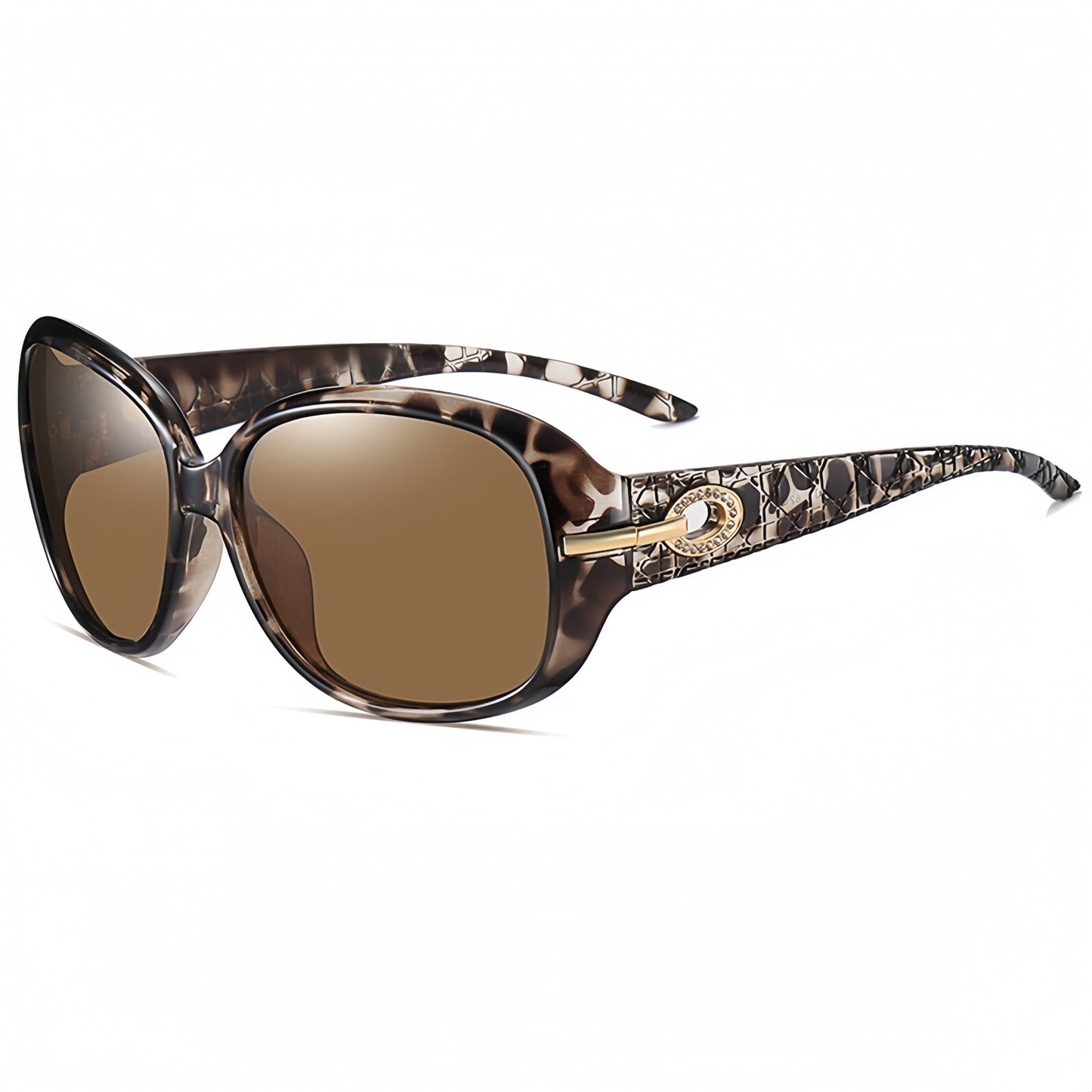 Women Diamond-Inspired Arms Anti-UV400 Polarized Sunglasses Travel Driving Beach # ST2012