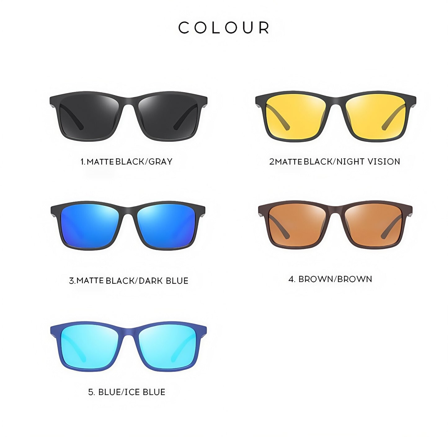 Men Lightweight Matte Frame UV400 Daily Wear Polarized Sporty Driving Sunglasses # 3501