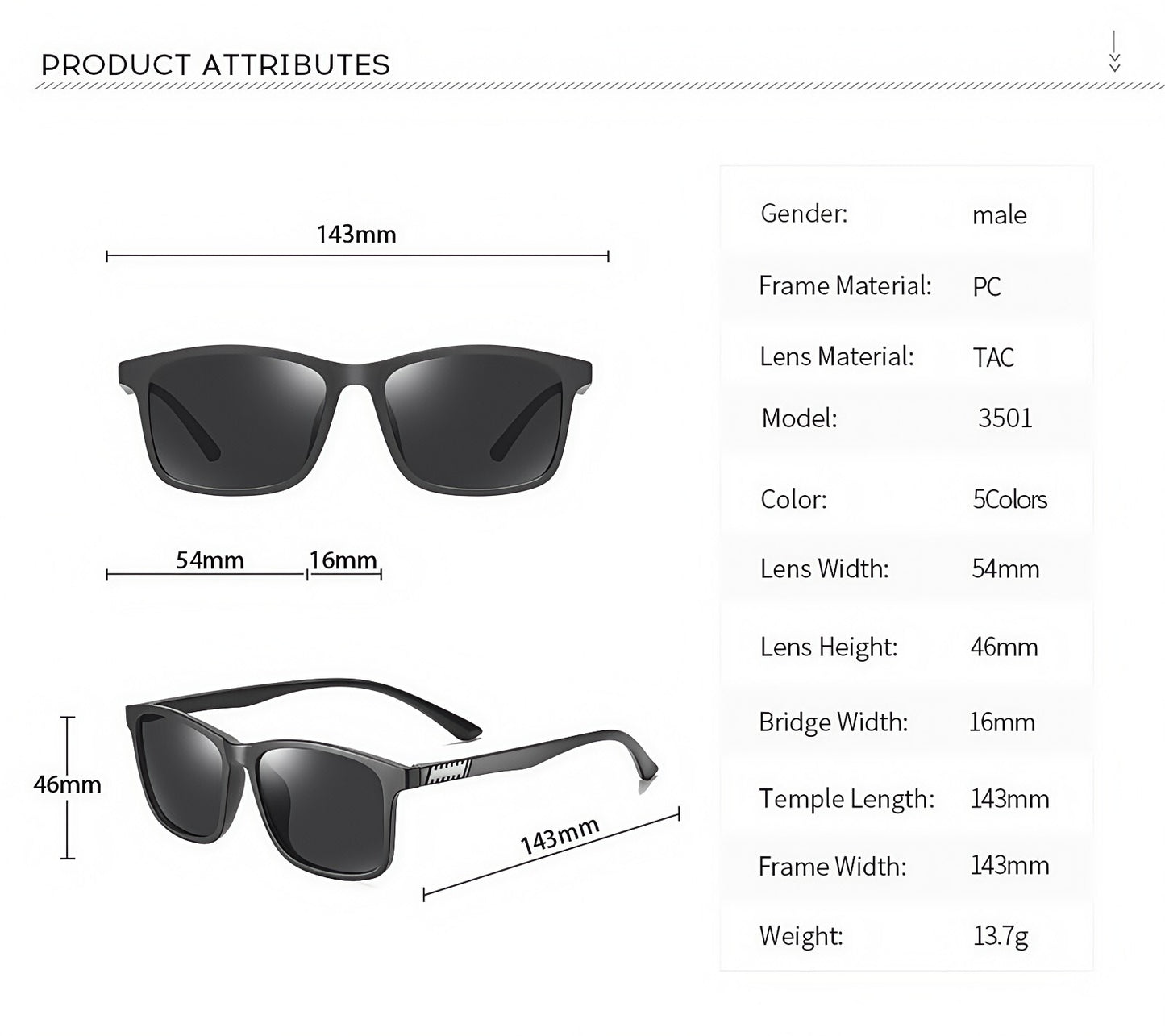 Men Lightweight Matte Frame UV400 Daily Wear Polarized Sporty Driving Sunglasses # 3501
