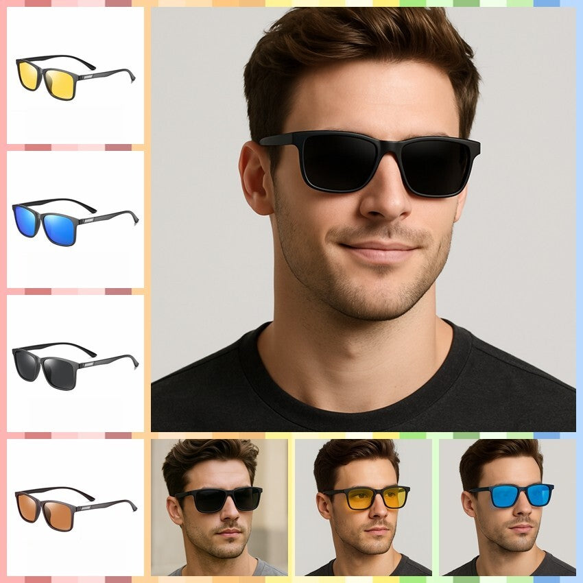 Men Lightweight Matte Frame UV400 Daily Wear Polarized Sporty Driving Sunglasses # 3501