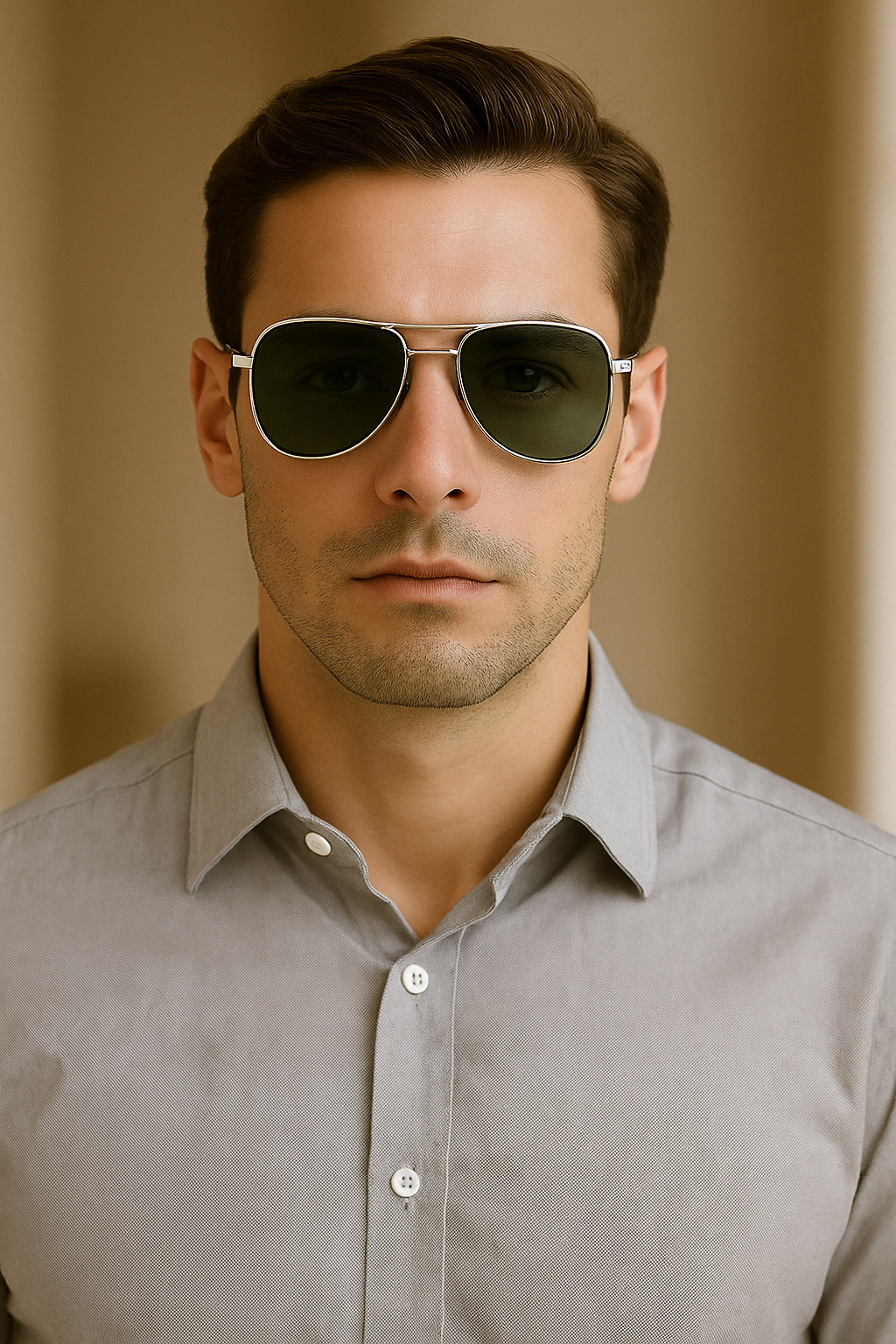 Men Polarized Aviator Sunglasses Lightweight UV400 Anti Glare Double Beam Design # JS8509