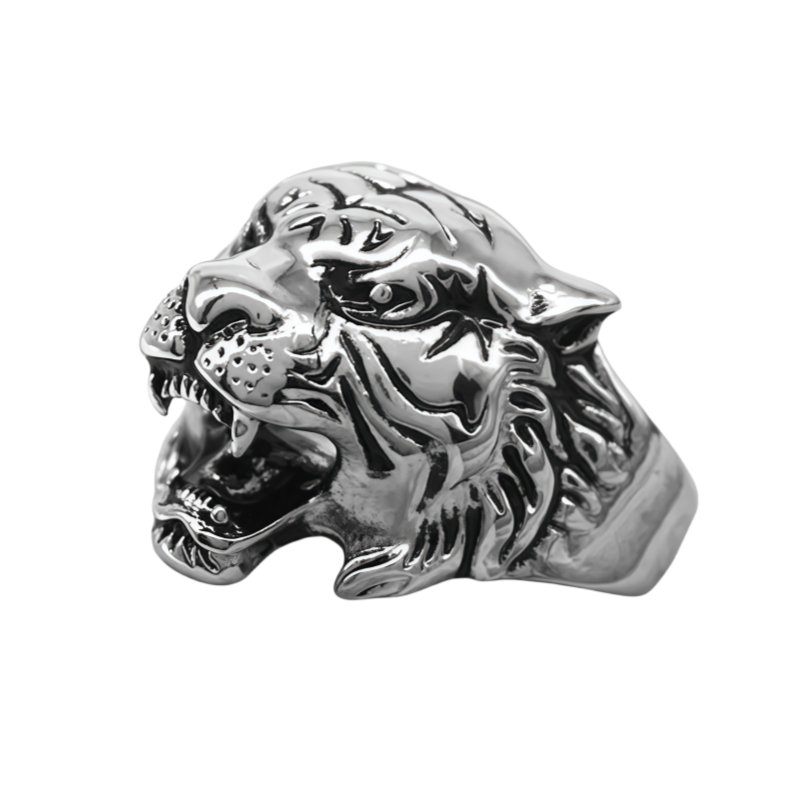 Men Tiger Head Symbol of Courage Leadership Wealth Strength Animal Engraved Ring # R31