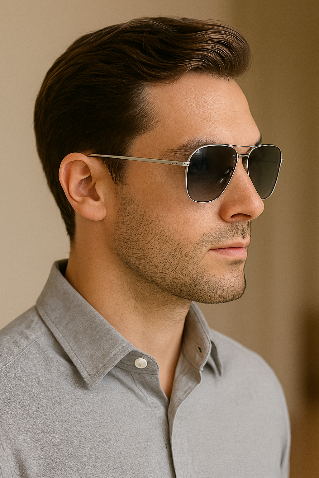 Men Polarized Aviator Sunglasses Lightweight UV400 Anti Glare Double Beam Design # JS8509