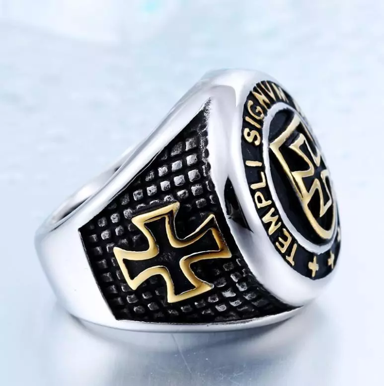 Men Domineering Design Vintage Medieval Holy Knight Templar Cross Blessing Rings # R271