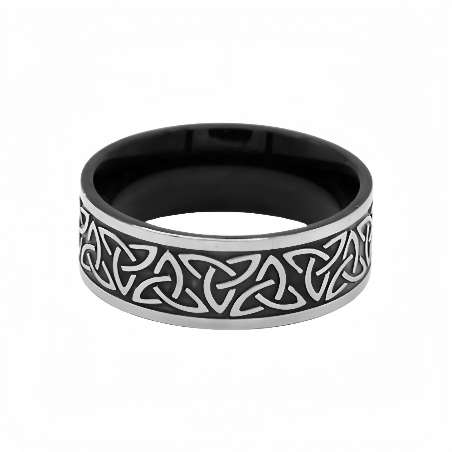 Men Viking-Inspired Celtic Trinity Knot Ring Band Symbol of Protection & Loyalty R292