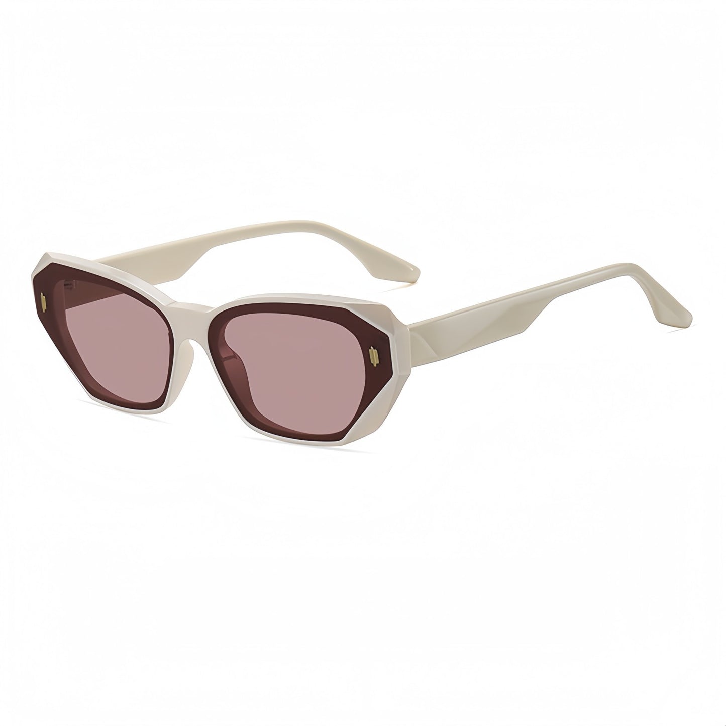 Women's Polarized Sunglasses Square Retro Rivet UV400 Anti-Glare Outdoor Driving # BC9103