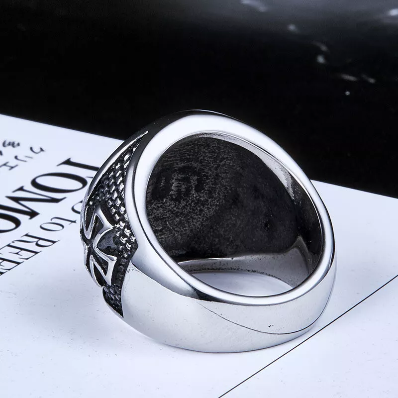 Men Domineering Design Vintage Medieval Holy Knight Templar Cross Blessing Rings # R271