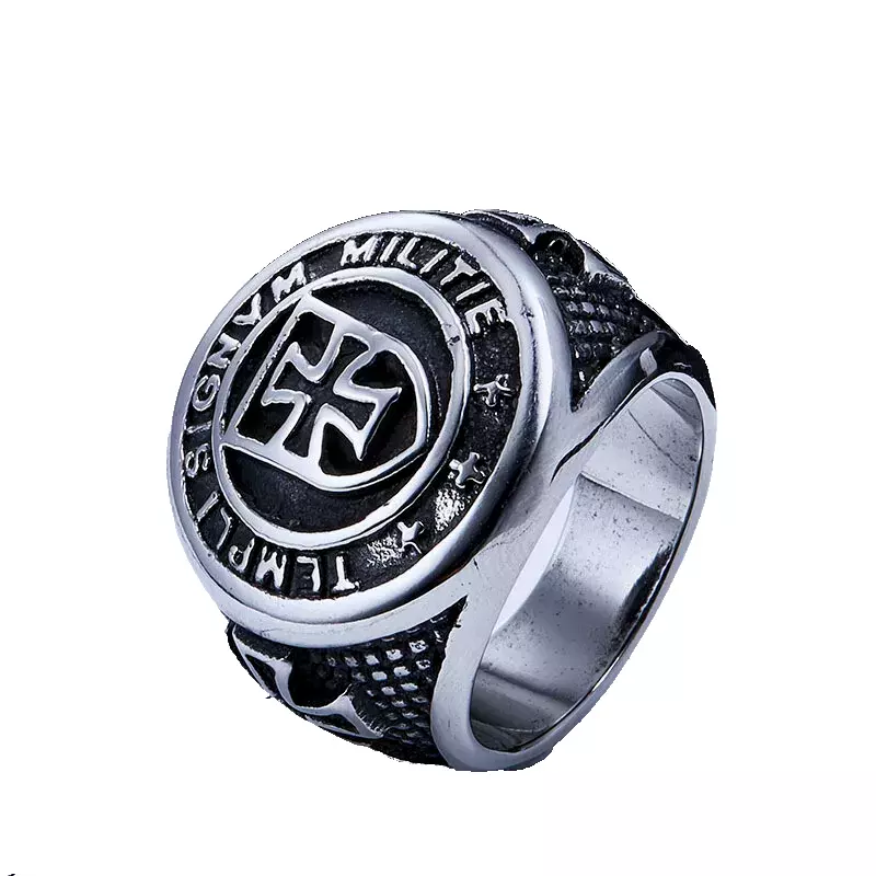Men Domineering Design Vintage Medieval Holy Knight Templar Cross Blessing Rings # R271