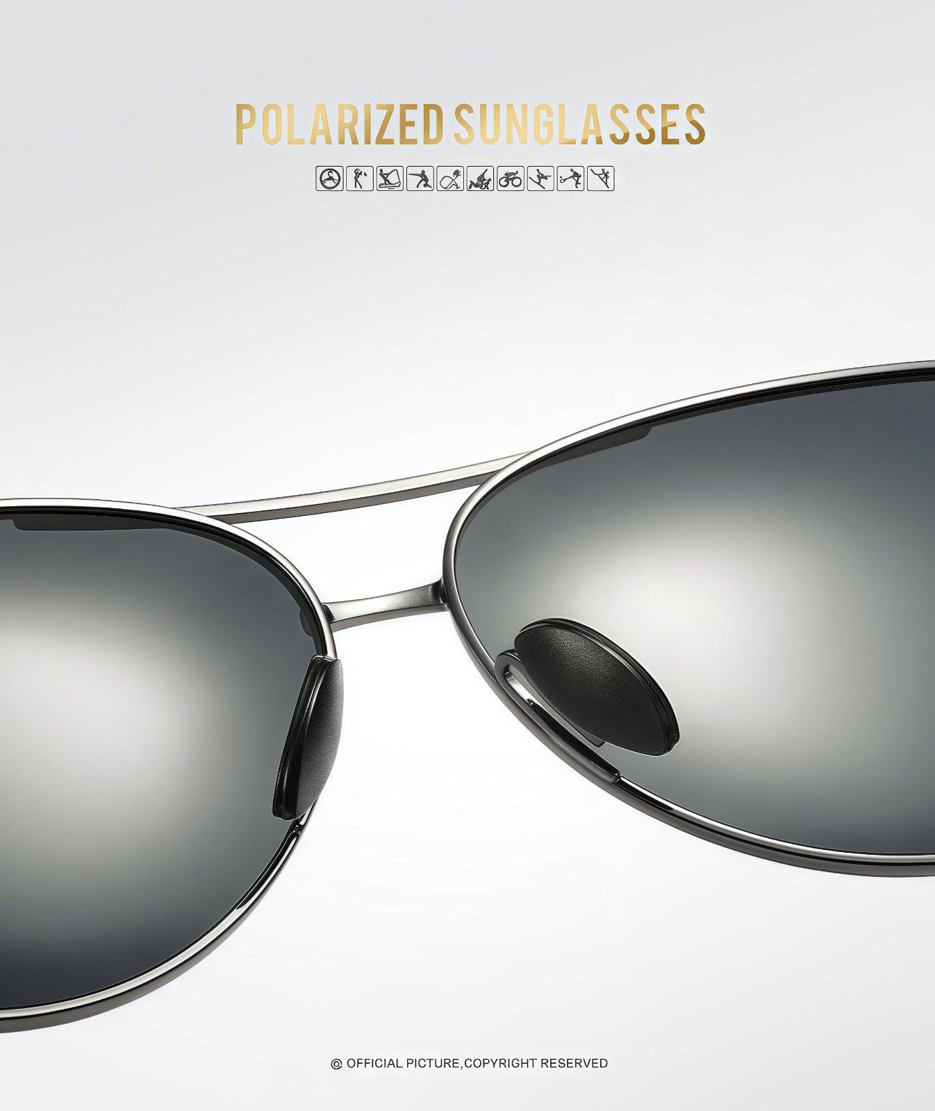 Men’s Polarized Aviator Sunglasses UV400 Metal Driving Outdoor Sports Daily Wear # 0971