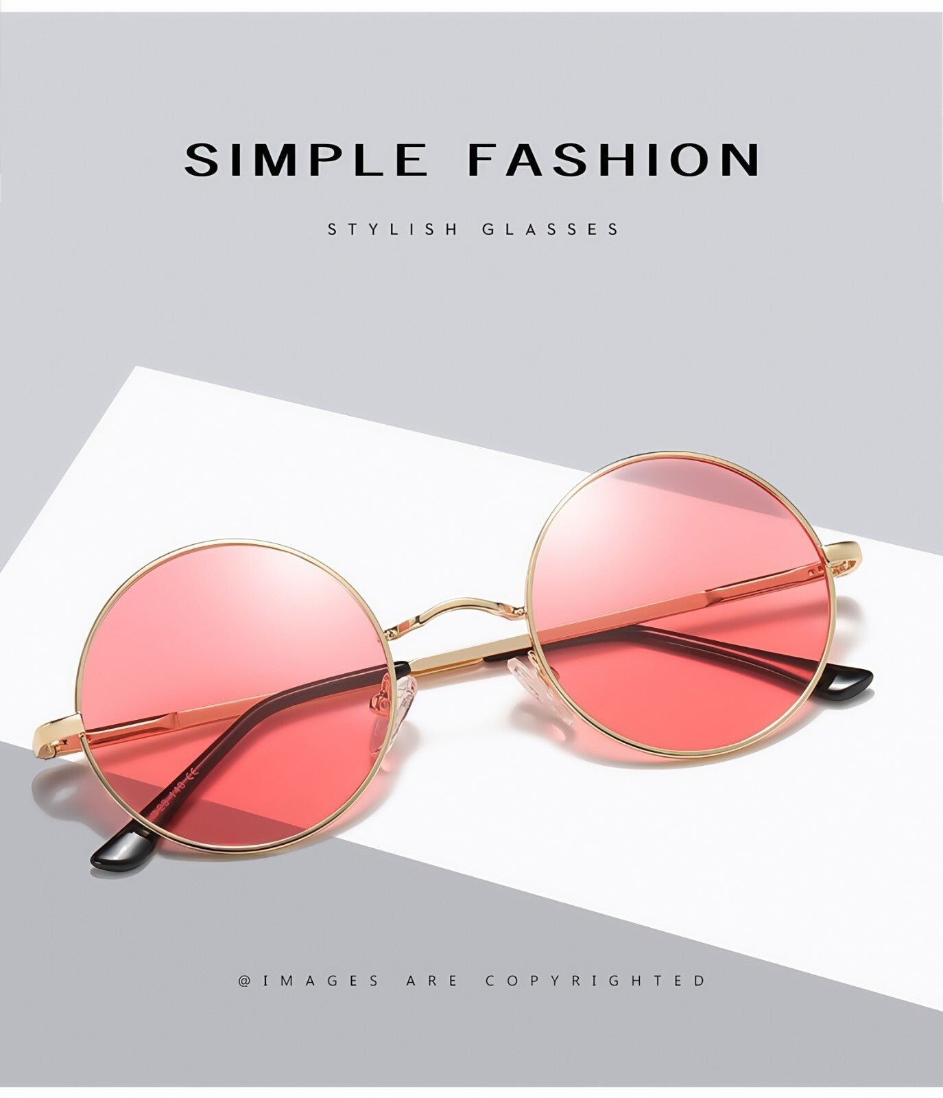 Men Retro Lightweight Circle Round Sunglasses UV400 Anti-Glare Hippie Aesthetics # 801