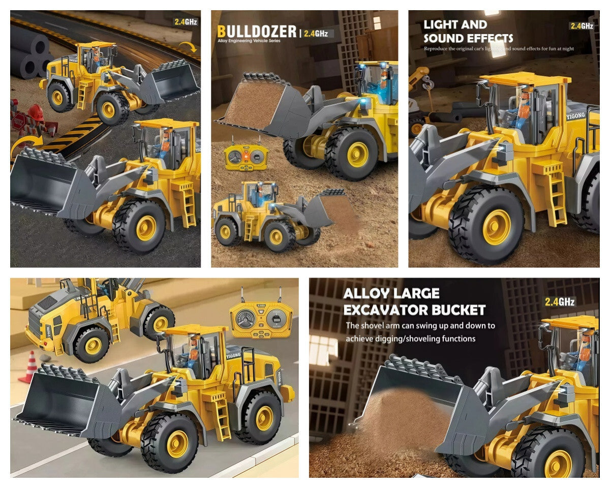 Remote Control Loader Electric Bulldozer Truck Boy Birthday Gift Idea Kid RC Toy