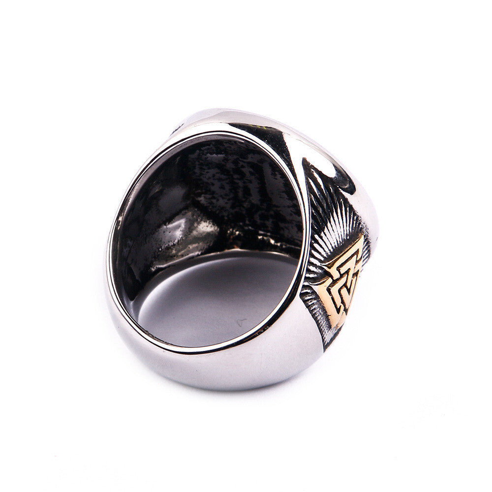 Men's Viking Valknut Ring Norse Runes Bravery Eternal Life Warrior's Spirit Band R273