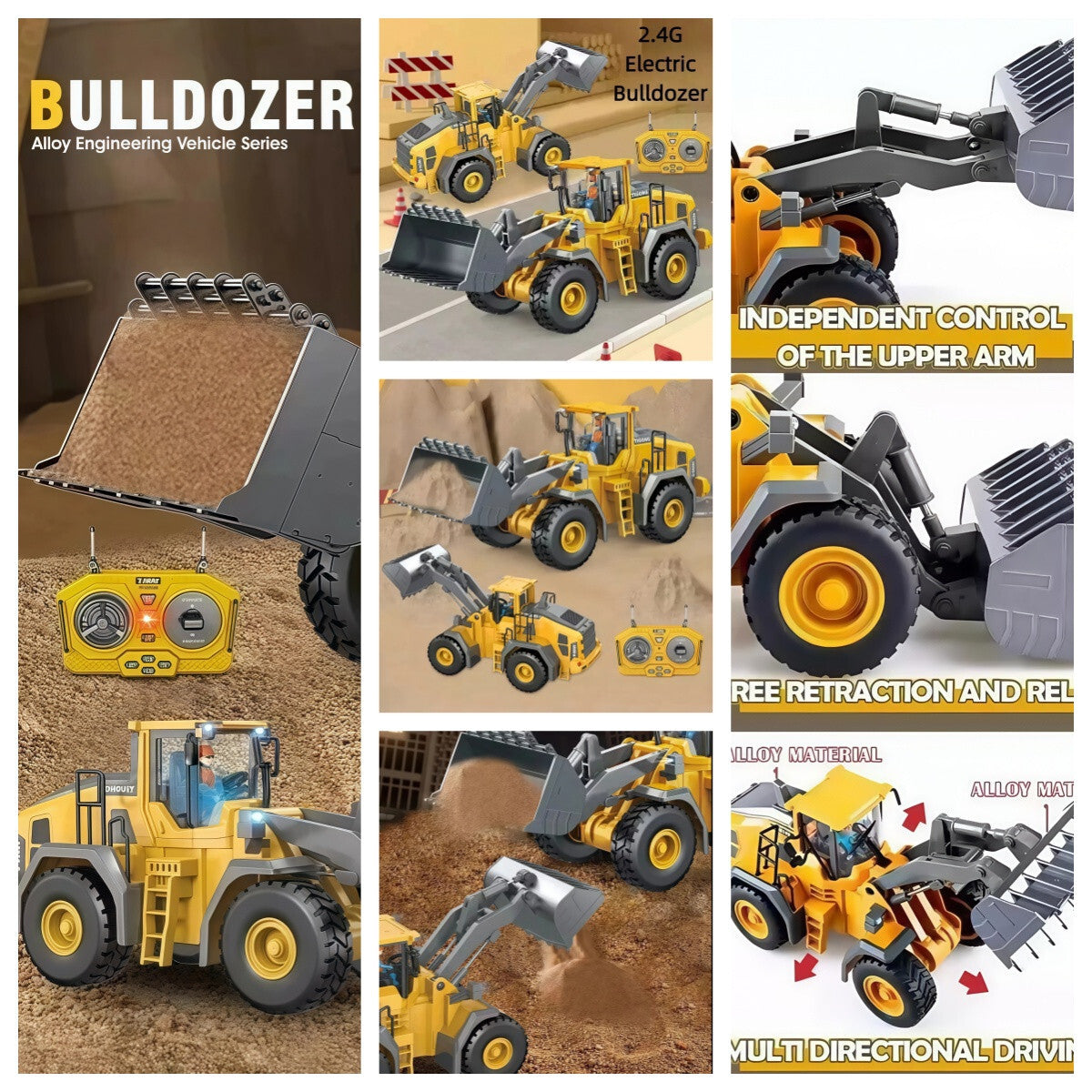 Remote Control Loader Electric Bulldozer Truck Boy Birthday Gift Idea Kid RC Toy