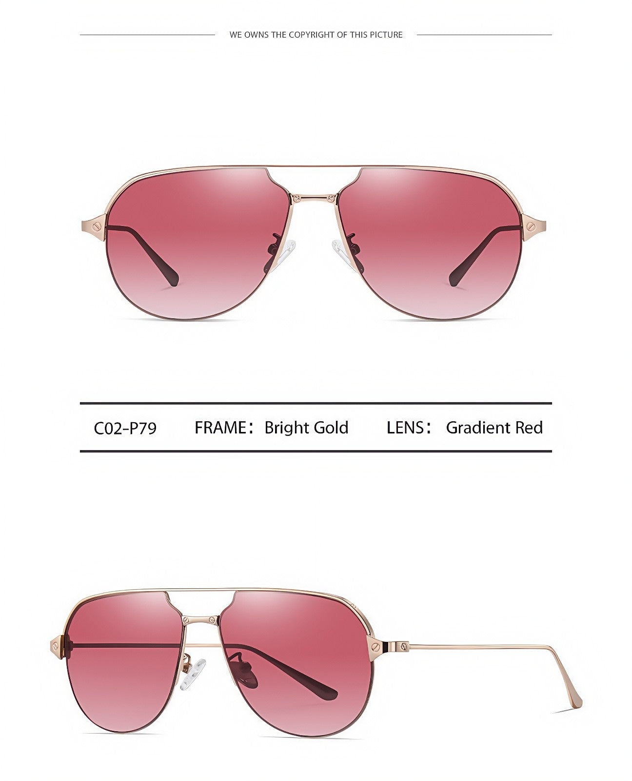 Men Polarized Aviator Sunglasses Lightweight UV400 Anti Glare Double Beam Design # JS8509