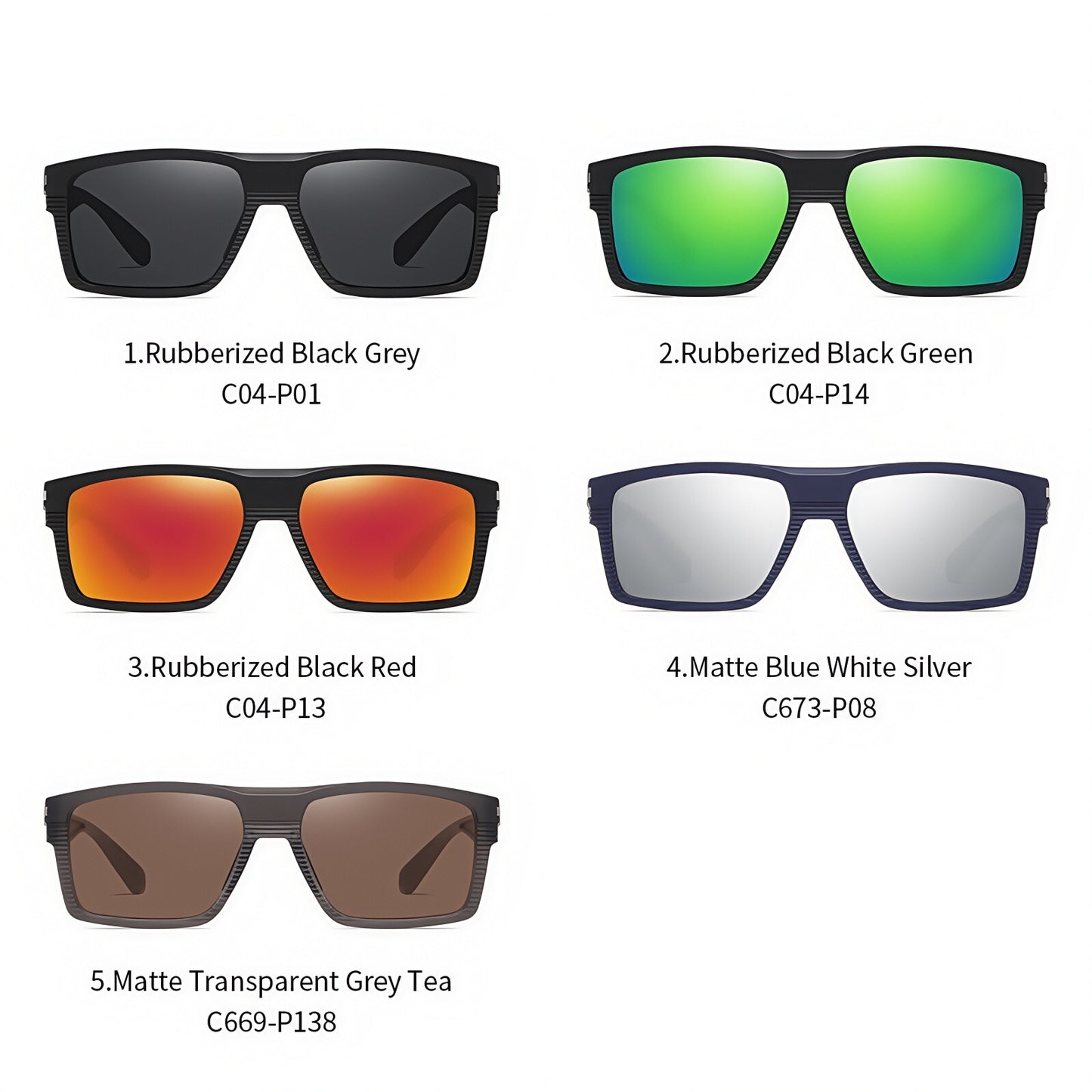 Men Polarized Sports Driving Sunglasse Anti-Glare UV Comfort Fit Cycling Running # TR7523