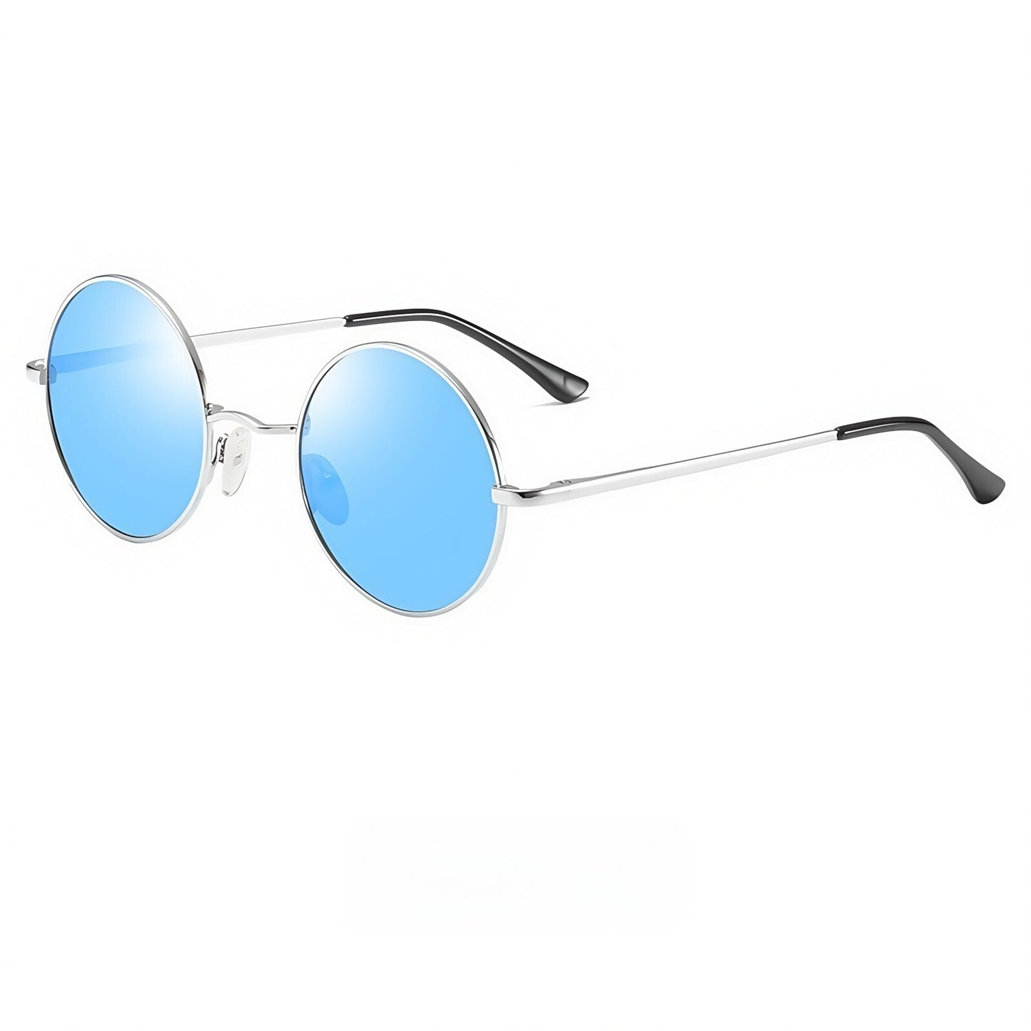 Men Retro Lightweight Circle Round Sunglasses UV400 Anti-Glare Hippie Aesthetics # 801