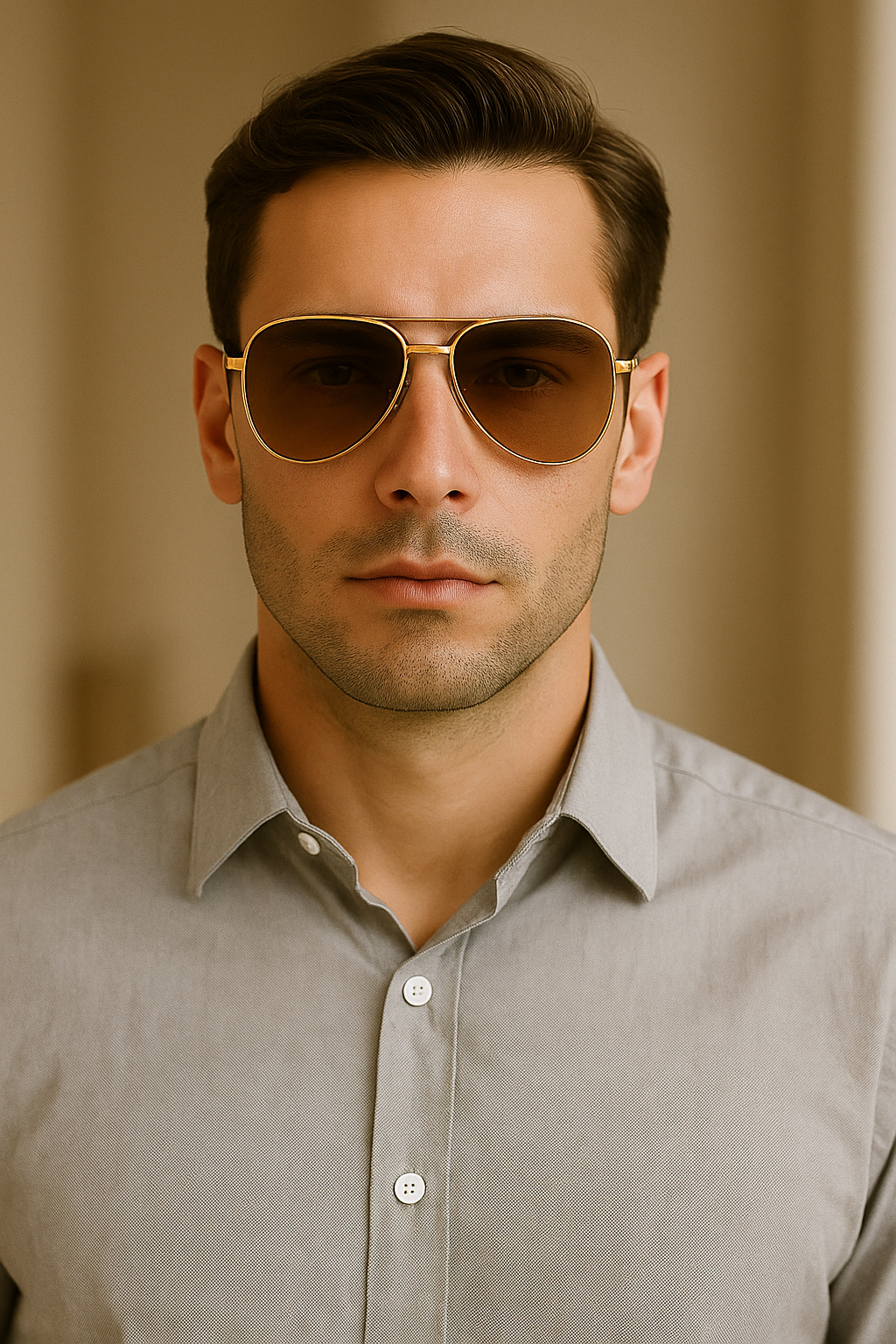 Men Polarized Aviator Sunglasses Lightweight UV400 Anti Glare Double Beam Design # JS8509