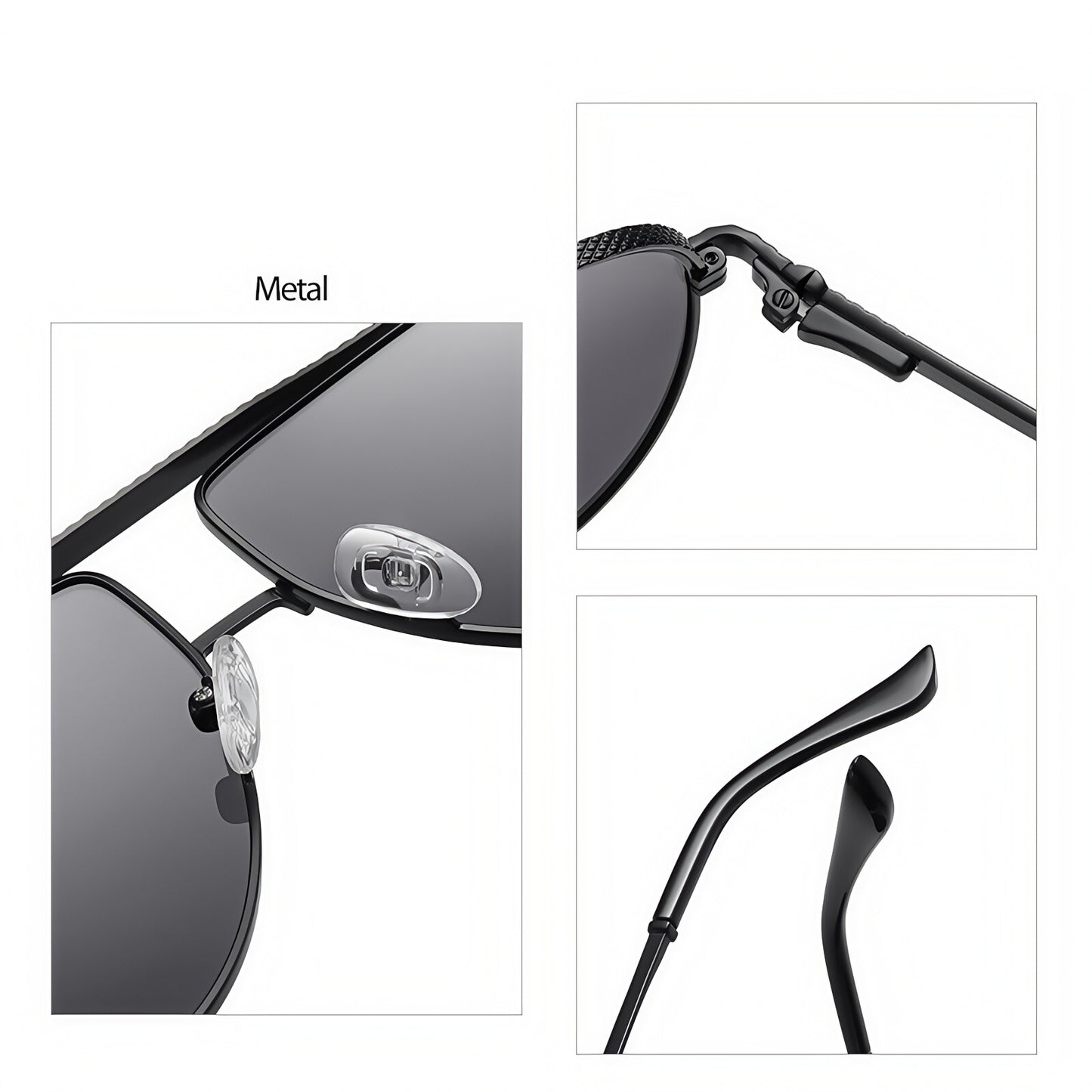 Men Flexible Temples Polarized Aviator Double Beam Anti-Glare Driving Sunglasses # JS8540